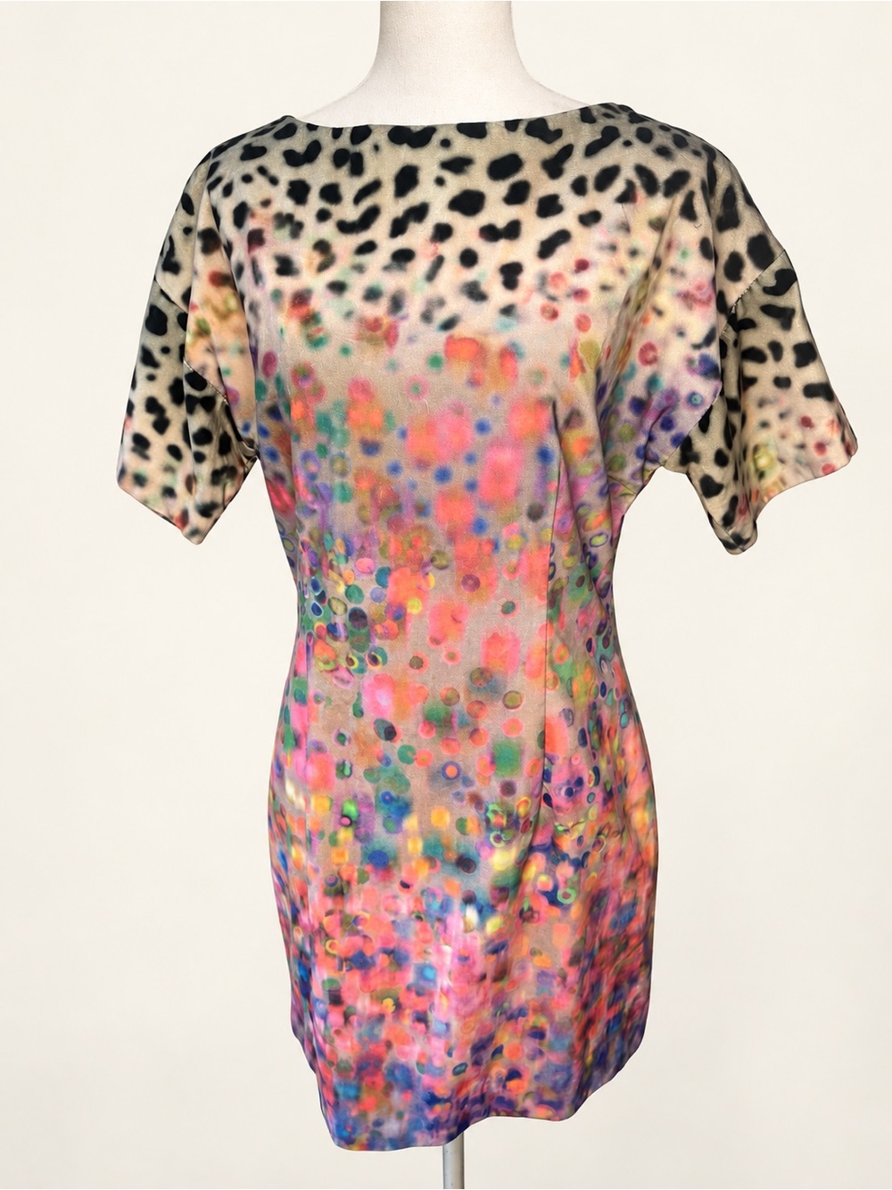 Y2K H&M Velvet Leopard Water color dress size 12